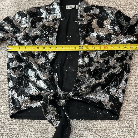 Chicos sequined tie open front top - Picture 8 of 10
